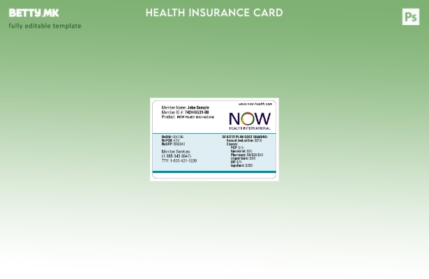 Модерен стил Шаблон за картичка за здравствено осигурување Сао Томе и Принципе